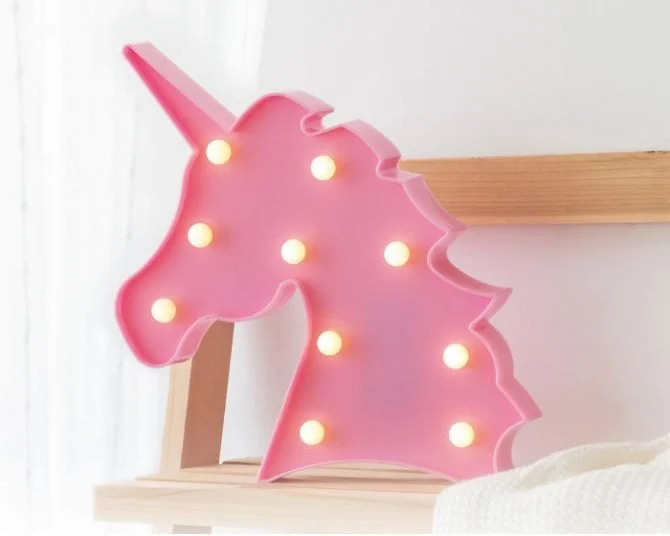 lámpara led unicornio noche