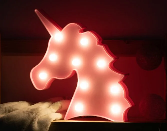 lámpara led unicornio noche