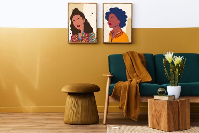 Habitación decoración láminas mujeres africanas